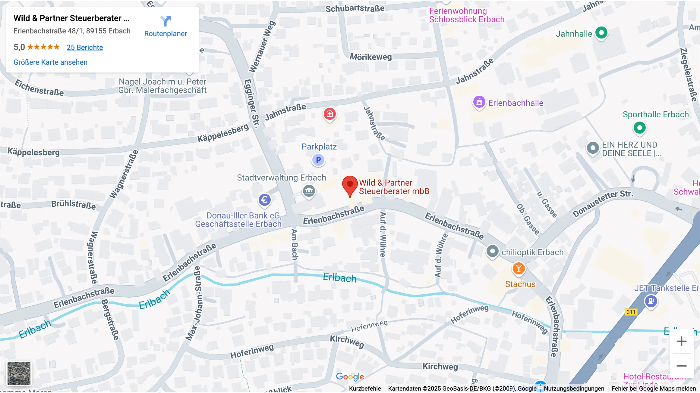 Standort der Kanzlei Wild & Partner in Erbach